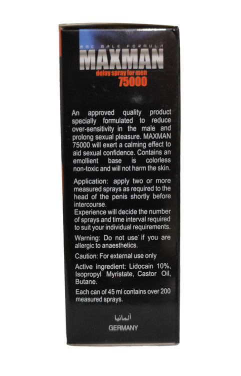 Maxman 75000 Spray With Extra Strong Advance Formula For Men
